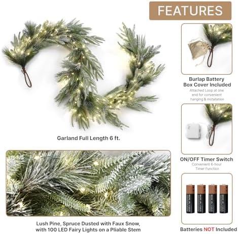 -39% off,Illuminate Your Home with the LampLust Garland – A Winter Wonderland in a 6 FT Lighted Pine Branch Decor Piece!