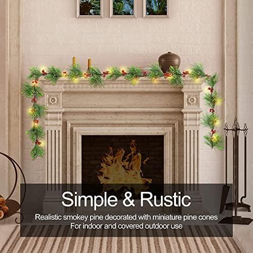 -15% off,Transform Your Space with the Christmas Smokey Pine Garland: A Rustic Charm for Your Holiday Decor